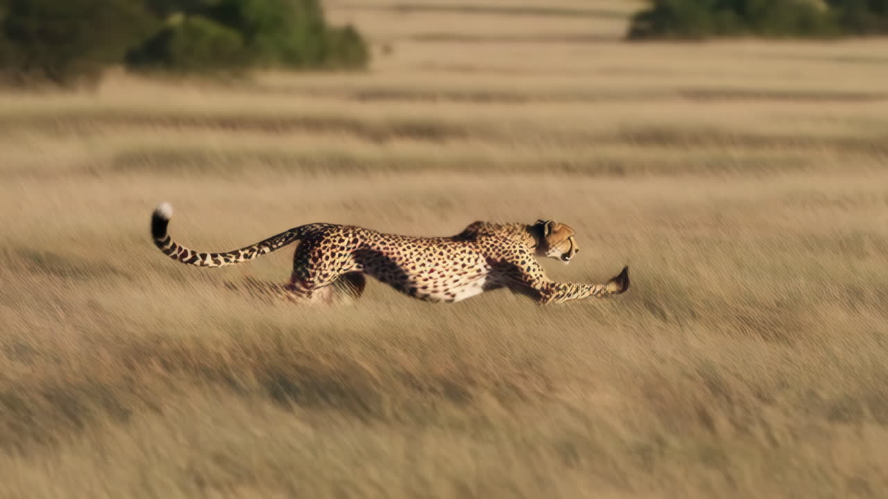 Cheetah Running in the African Savannah