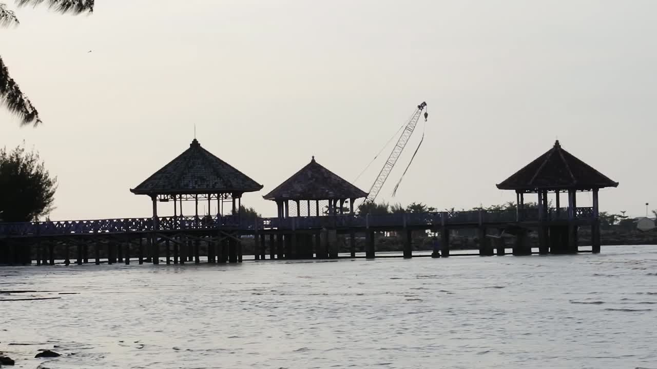 kartini 해변, rembang, 인도네시아의 팬 샷