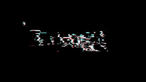 retro start words on old tv vhs glitch interference screen