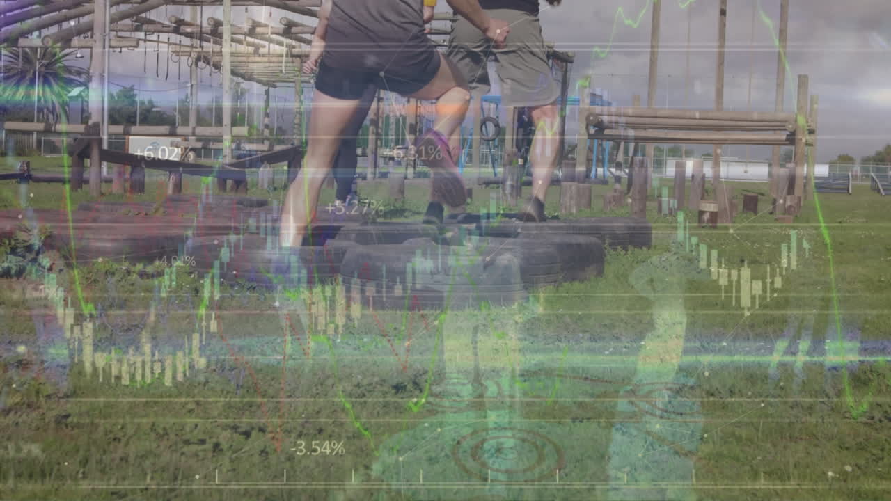 다양한 사람들이 수행하는 금융 데이터 처리의 애니메이션