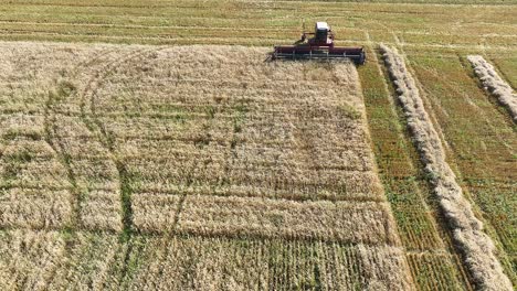 a swather starting a new swath after turning at the end of the field