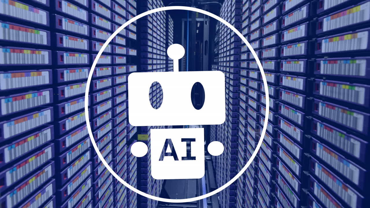 animación de un texto y procesamiento de datos a través de servidores informáticos
