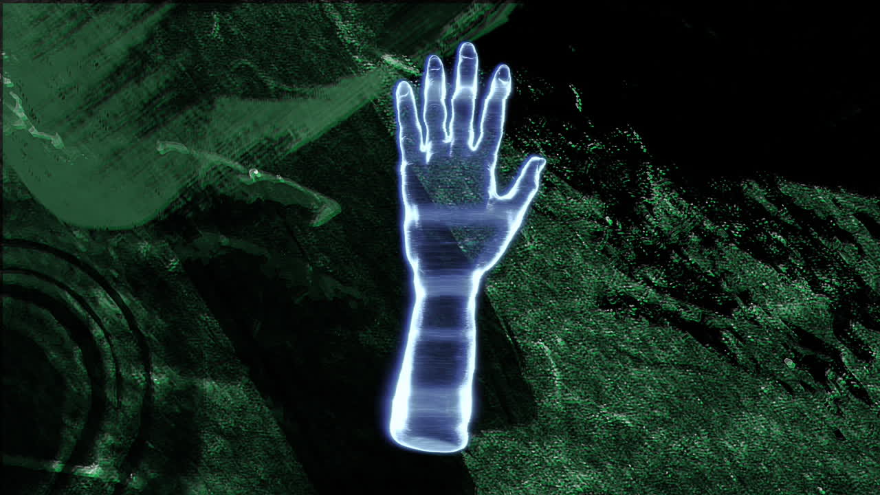 animación de la mano girando sobre el fondo angustiado