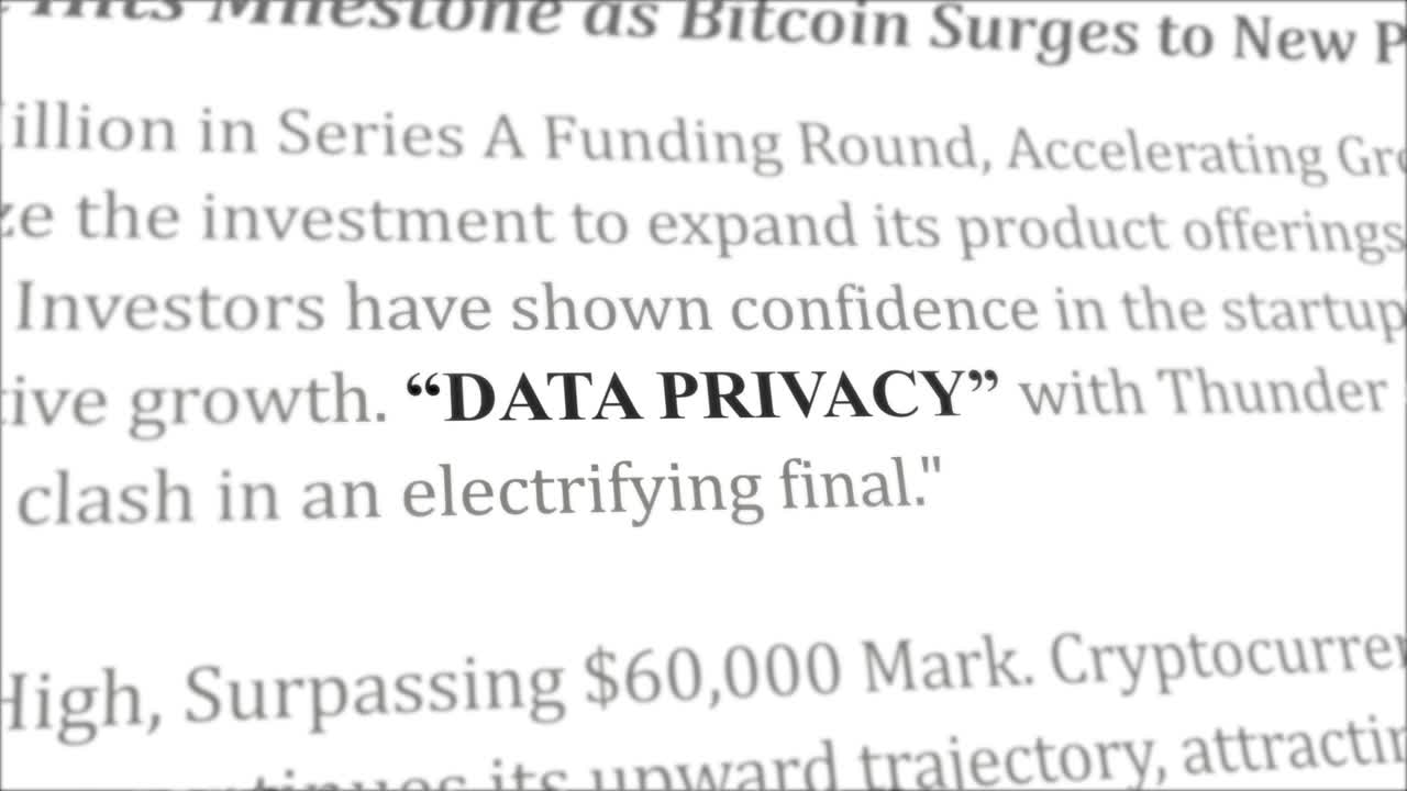 Data privacy news headline in different articles