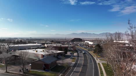 Aerial-over-Parkway-Blvd-in-West-Valley-City,-Utah