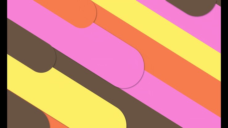 Animation of colourful stripes on pink background