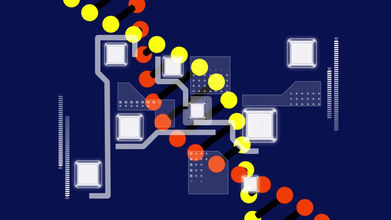 Animation of dna strand spinning over dna strand