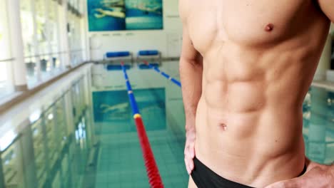 mid section of a fit swimmer