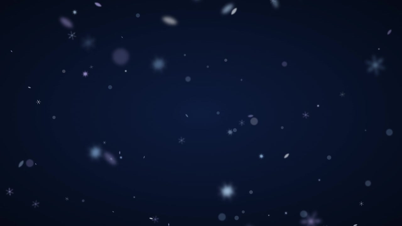 Soft Snowflakes Falling Against a Dark Blue Background