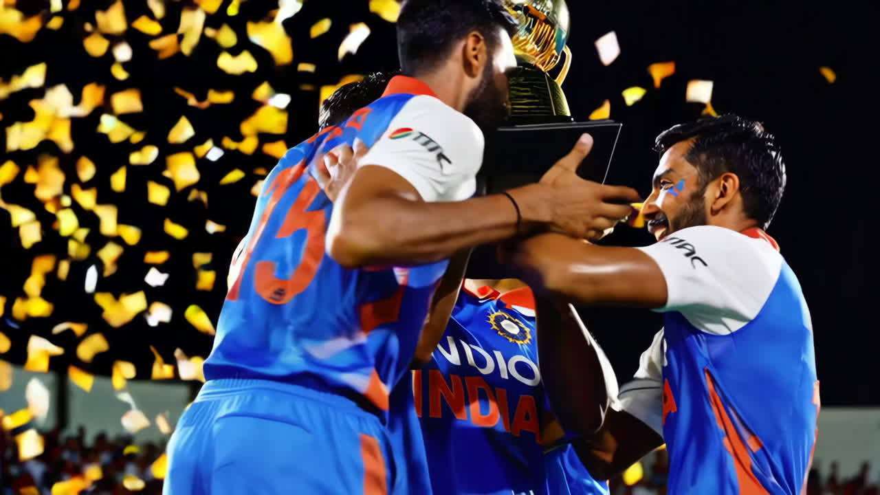 Indian Cricket Team Celebrates Victory