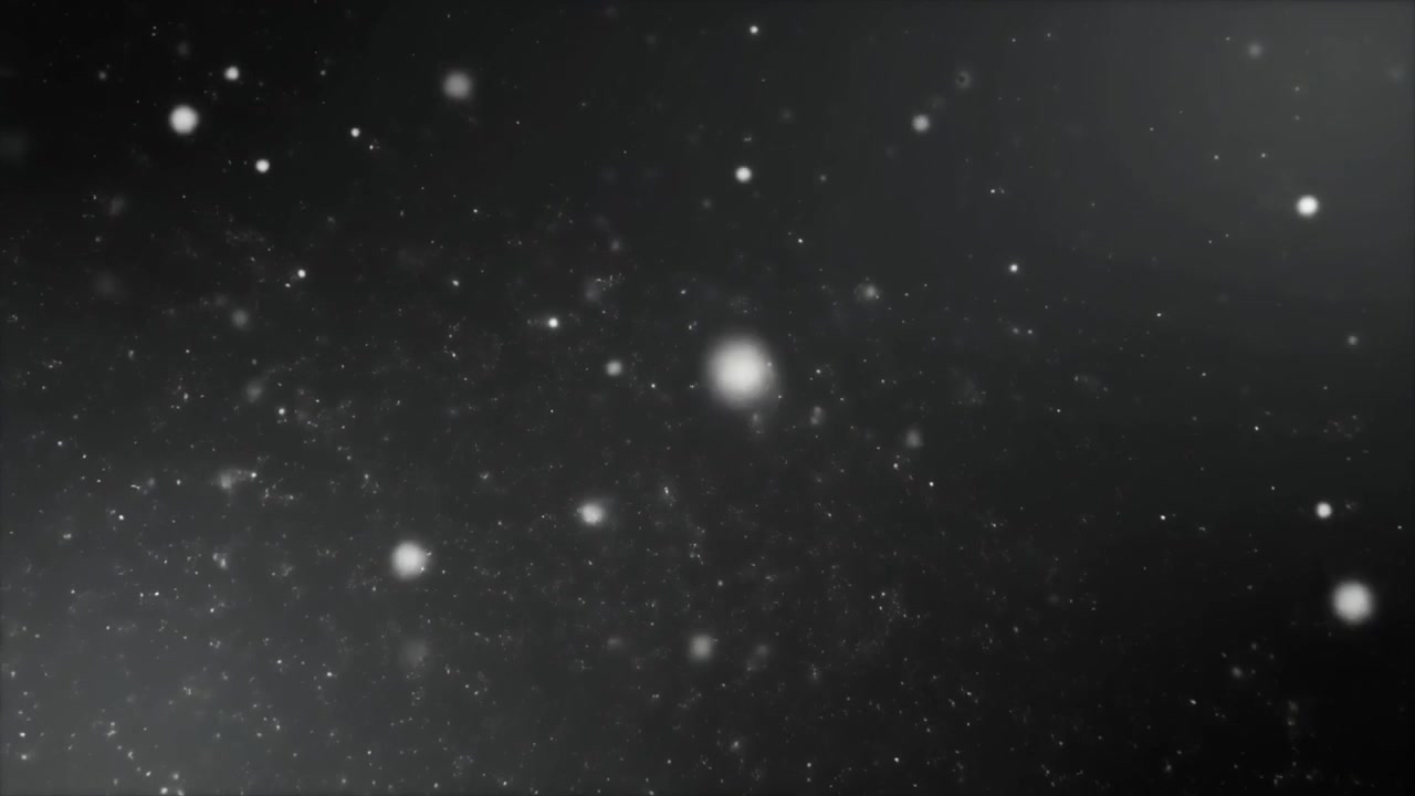 Abstract Background with Floating White Particles on Dark Grey