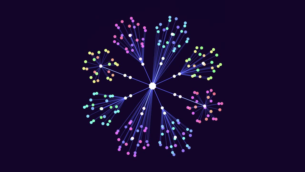 은하계에 선과 점이 있는 동작 추상 기하학적 모양