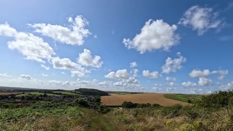 clear sky with clouds over east sussex hills