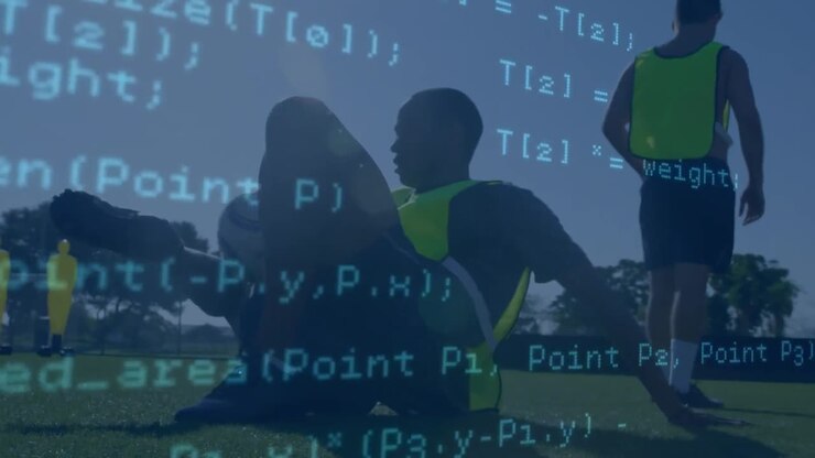 Animation of data processing over diverse football players