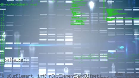 Animation-Sich-Bewegender-Spalten-über-Der-Datenverarbeitung-Auf-Schwarzem-Hintergrund