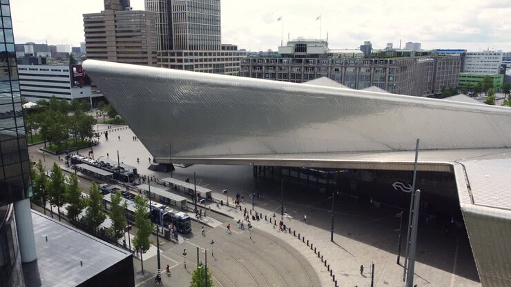 Aerial view of Utrecht Central Station, Netherlands