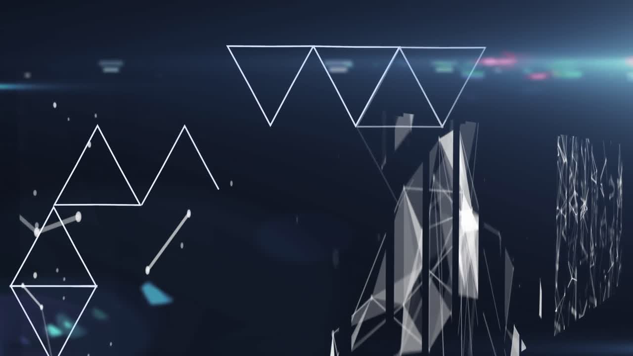 animación de diversas formas sobre un fondo negro con luces