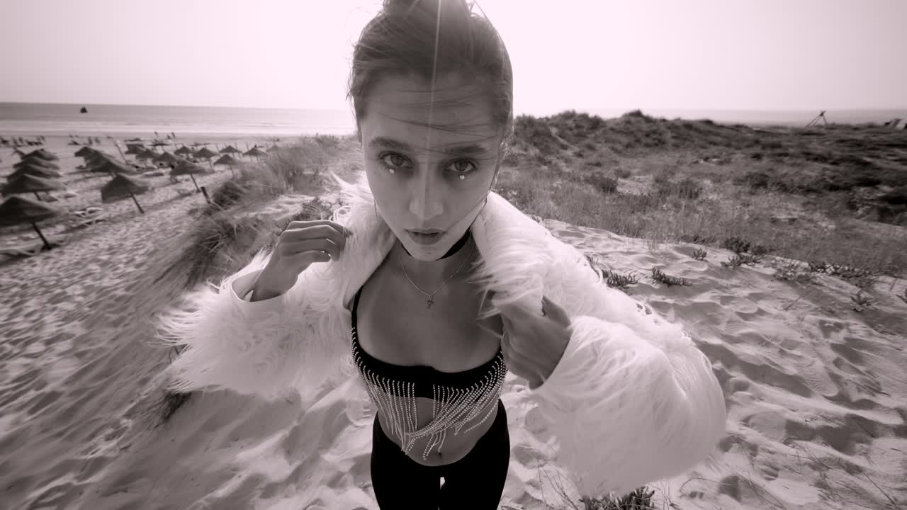 Black and White Fashion Shoot on the Beach
