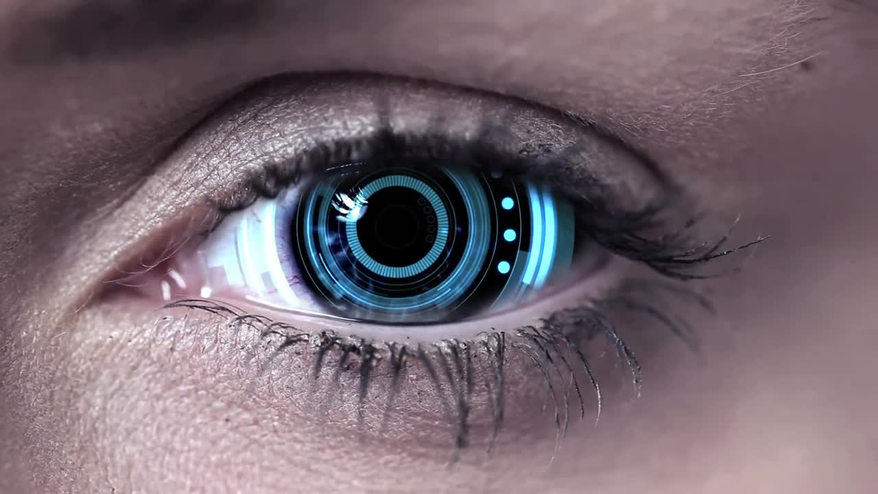diseño de código tecnológico en el ojo humano