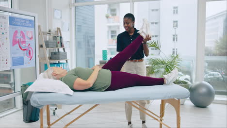 physical therapy legs and old woman patient