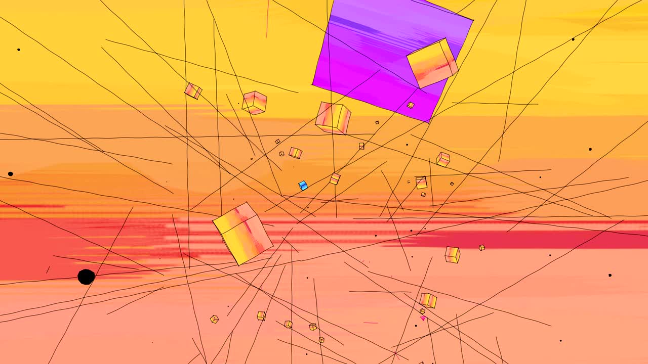 삼각형과 선이 그래디언트 배경에 있습니다.