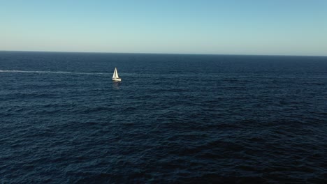 wide shot of a sail boat in majorca