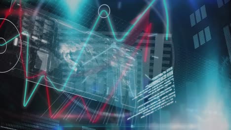 Animation-Von-Diagrammen-Und-Datenverarbeitung-Auf-Dem-Bildschirm