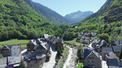 drone footage: small village in the pyrenees
