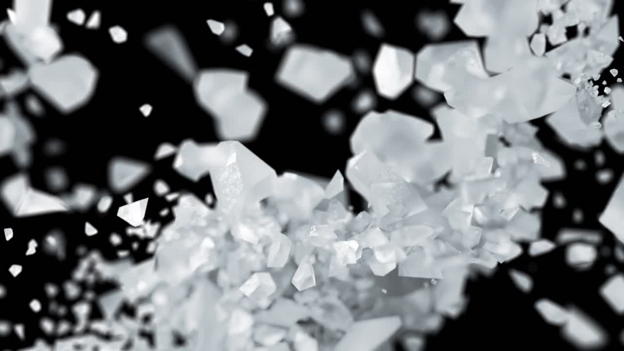 깨진 얼음 또는 크리스탈 폭발