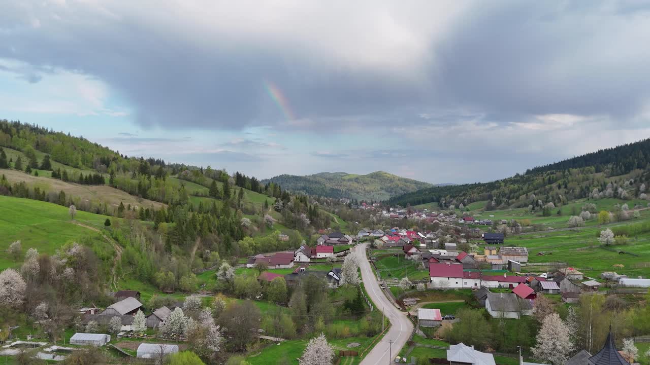 Drone video in Poiana Micului village from Romania