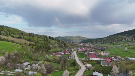 drone video in poiana micului village from romania