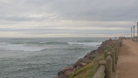 beautiful beach with  background of fisherman, durban, rsa