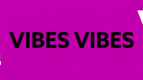 animation of the word vibes in black and white moving and distorting on blue then pink