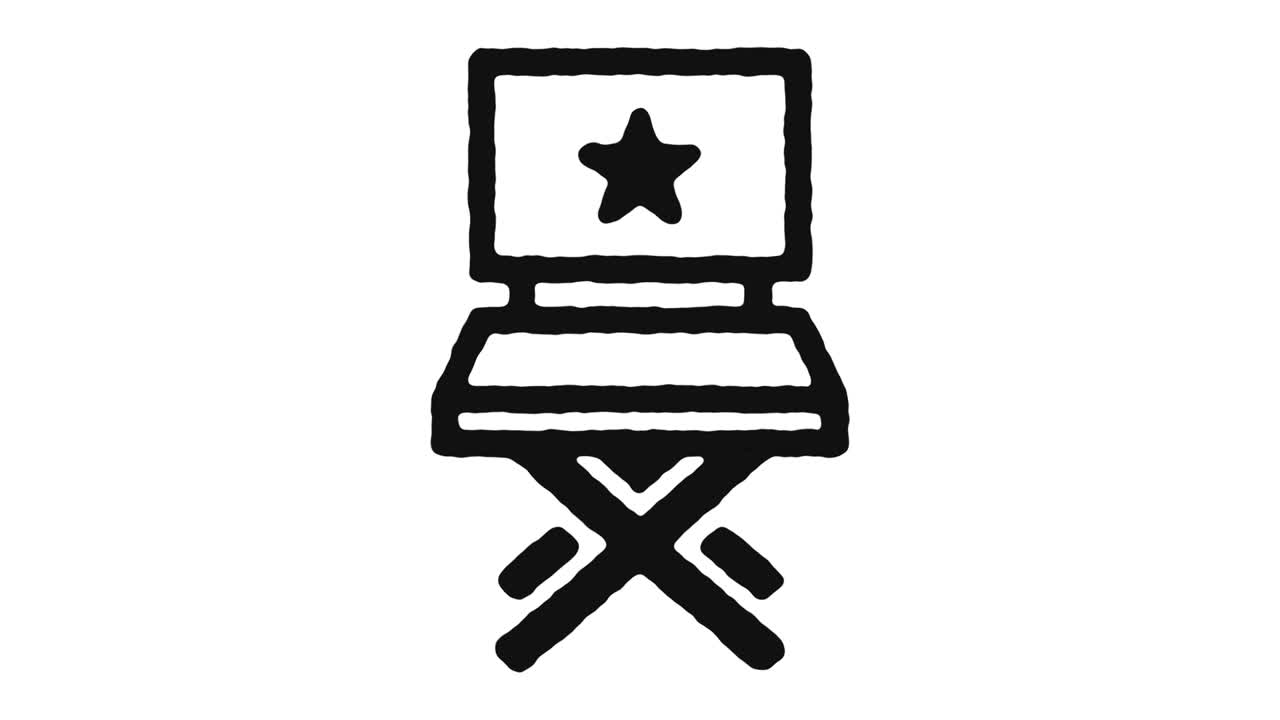 director de la silla icono de animación de imágenes y canal alfa