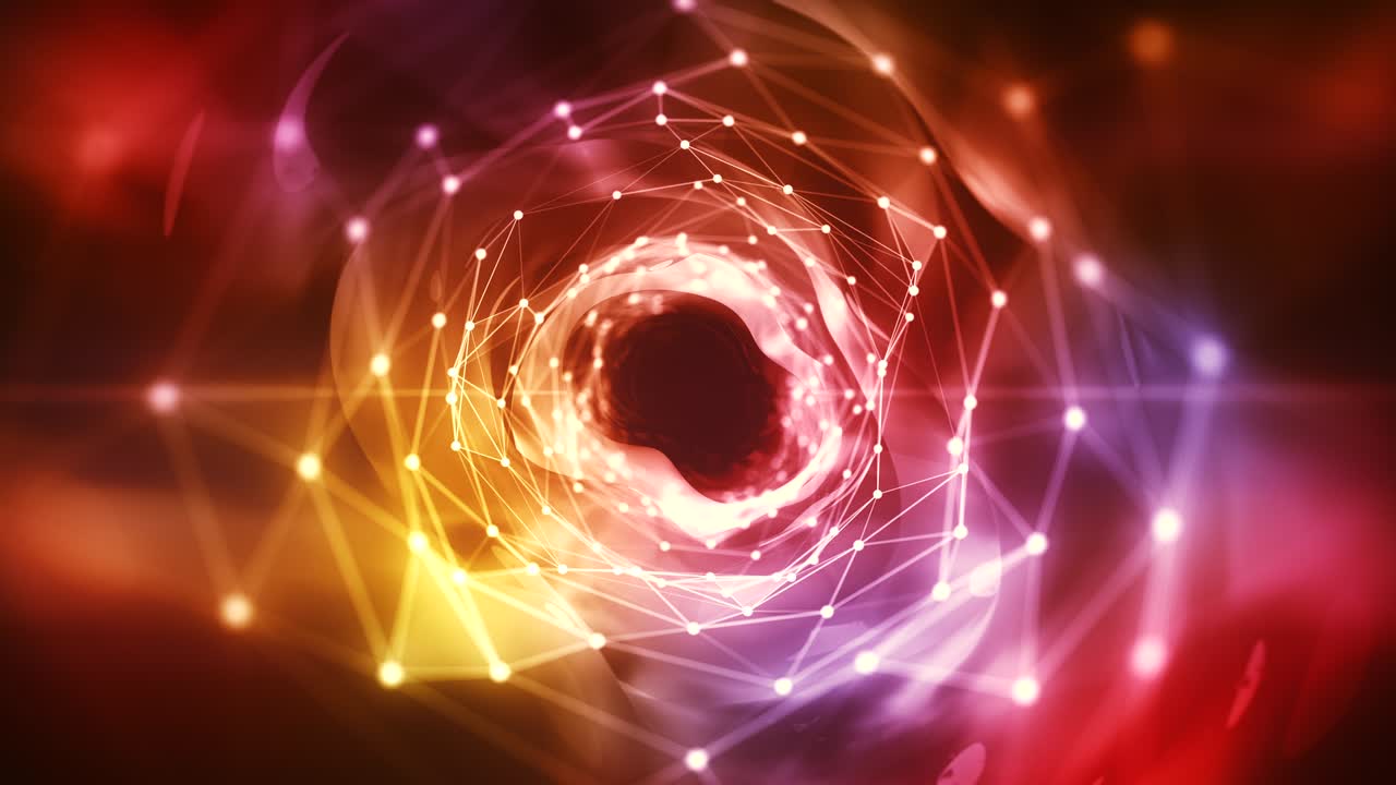 túnel abstracto con formas y bucle de plexo