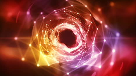 abstract tunel with shapes and plexus loop
