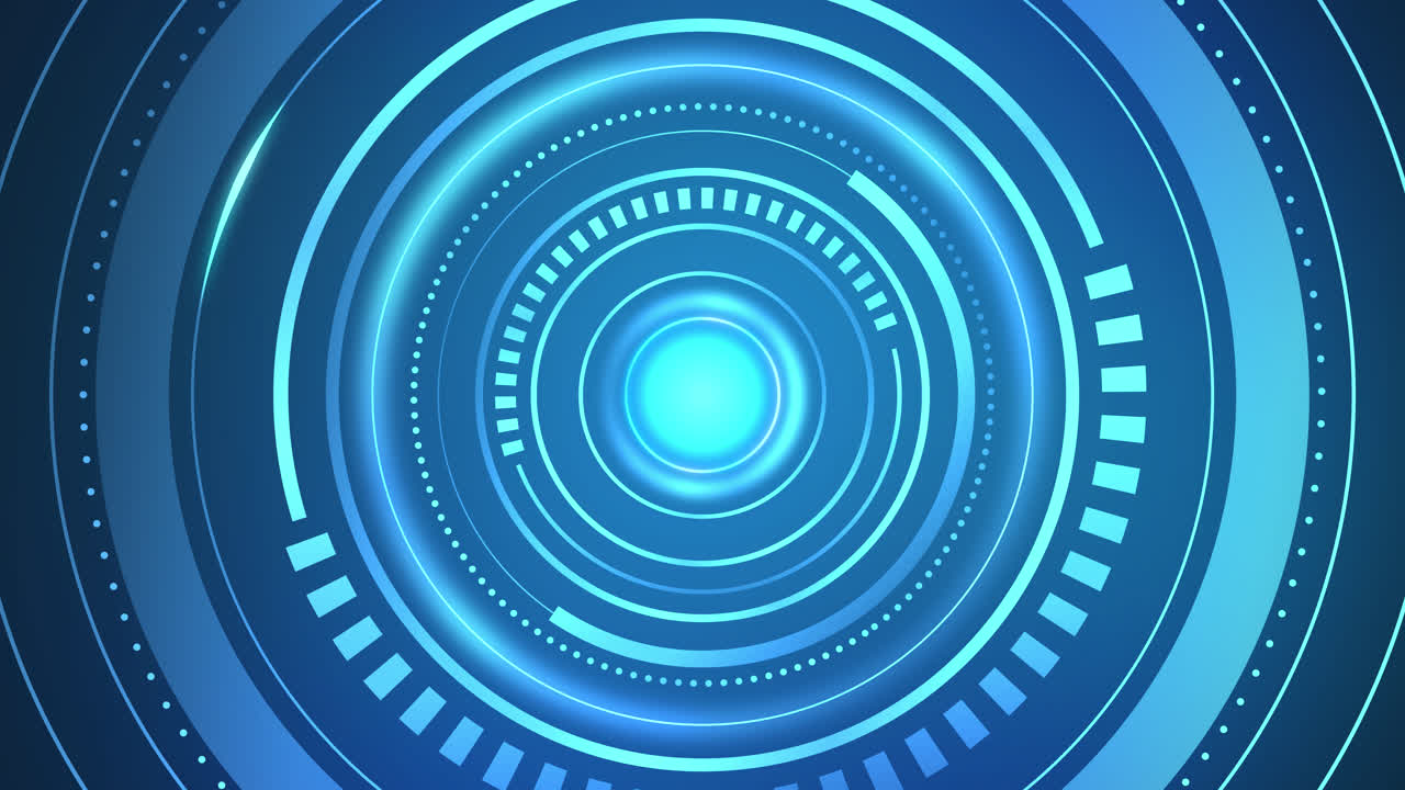 Abstract Futuristic Blue Technology Circle Background