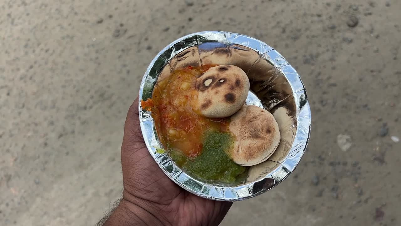 Litti chokha prepared in Bihari style in Kolkata streets