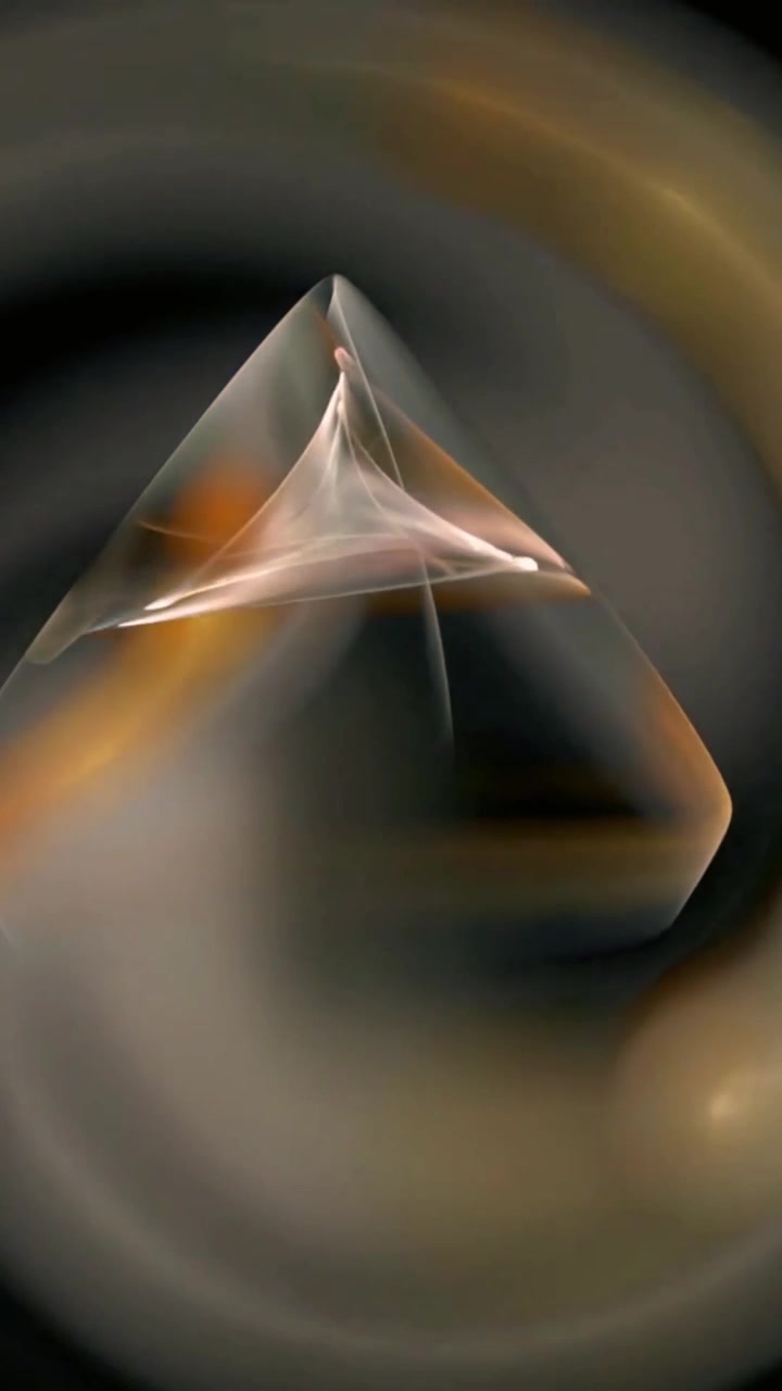 Abstrakt fraktalanimation af en glødende pyramide med hvirvlende lyseffekter
