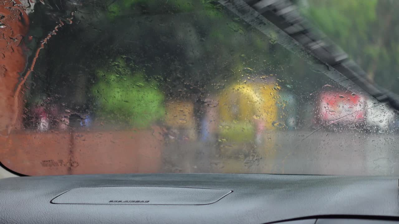 Rainy Day Driving in a City