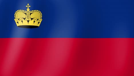 Animación-De-La-Bandera-De-Liechtenstein-Ondeando-Al-Viento.