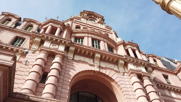 Low Angle view of Constitución railway station historic building of Argentina buenos aires city