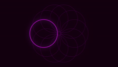 misterioso y mágico patrón de espiral púrpura brillante en círculo