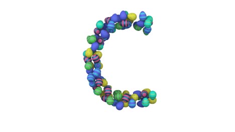 easter egg themed font  letter c