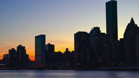 cityscape with downtown skyscrapers in distance. manhattan, new york city, usa