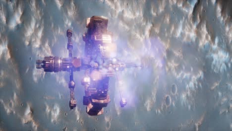 nave espacial cerca del planeta marte