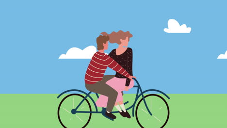 couple biking together