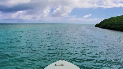 Pov-Seevögel-Segeln-Auf-Fischerboot-Im-Karibischen-Meer-Los-Roques-Nationalpark