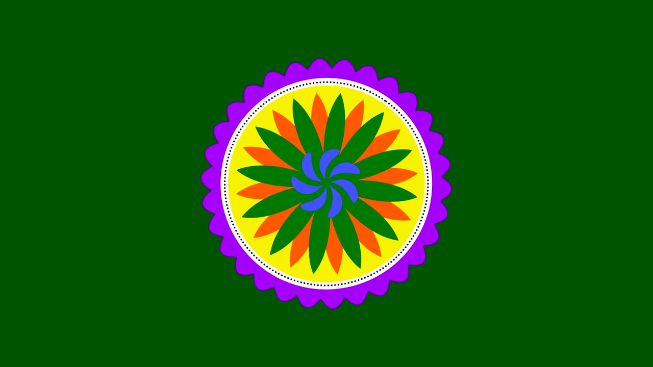 графические рисунки, которые вращаются в центре, меняя цвет.