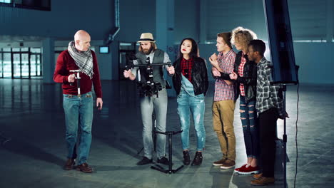 film crew behind the scenes